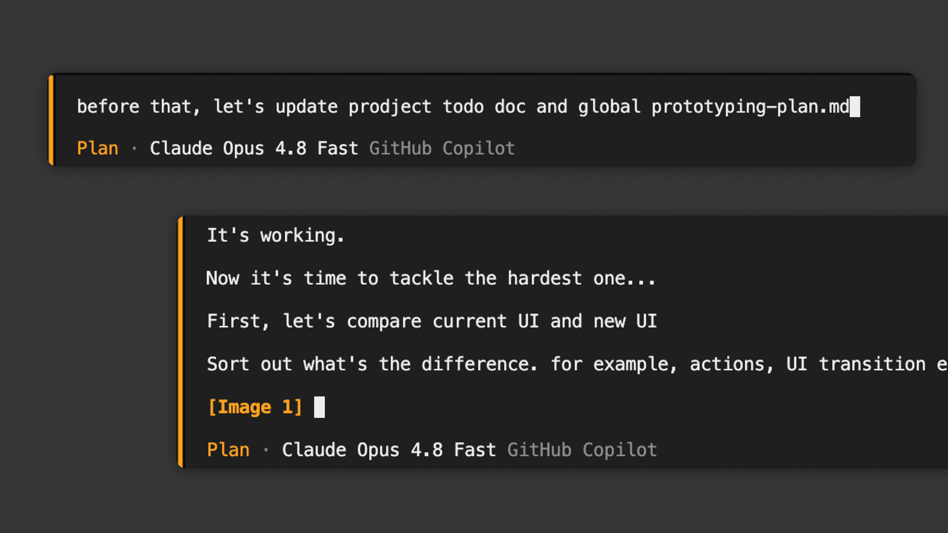 Prompt and project context shared with AI